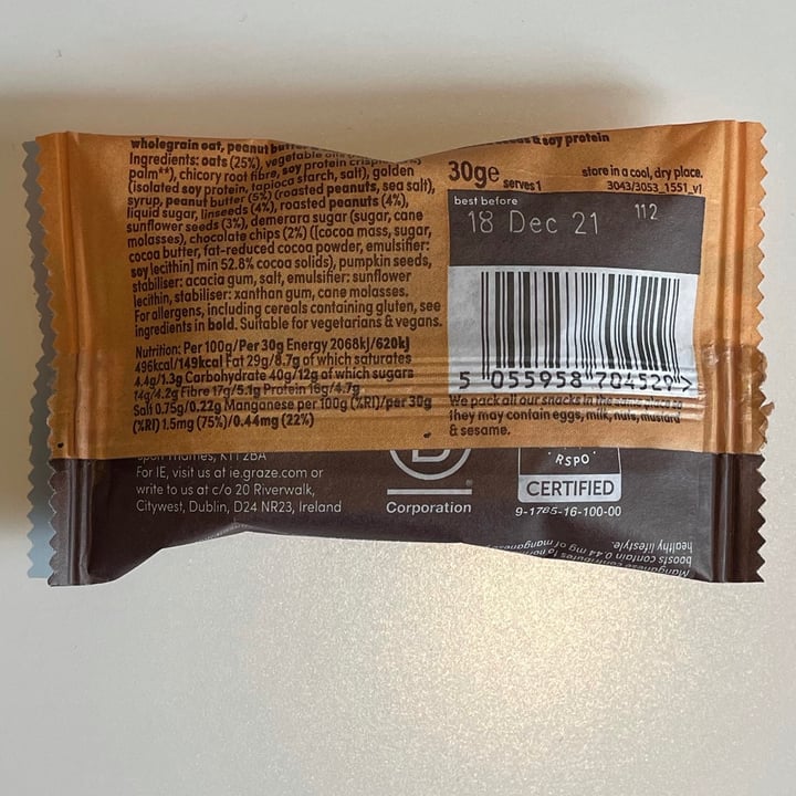 photo of graze Peanut Butter & Chocolate Protein Oat Bites shared by @christine- on  17 May 2021 - review