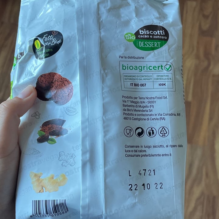 photo of Fatti per bene terranostra vegan Biscotti Cacao E Zenzero shared by @charlie0601 on  14 Apr 2022 - review