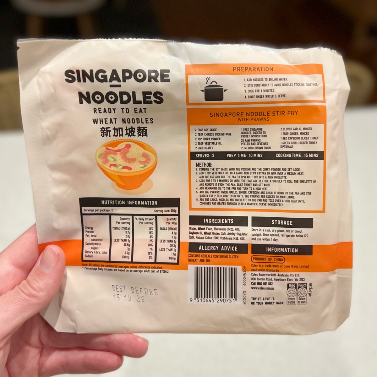 Coles asia Singapore Noodles Reviews abillion