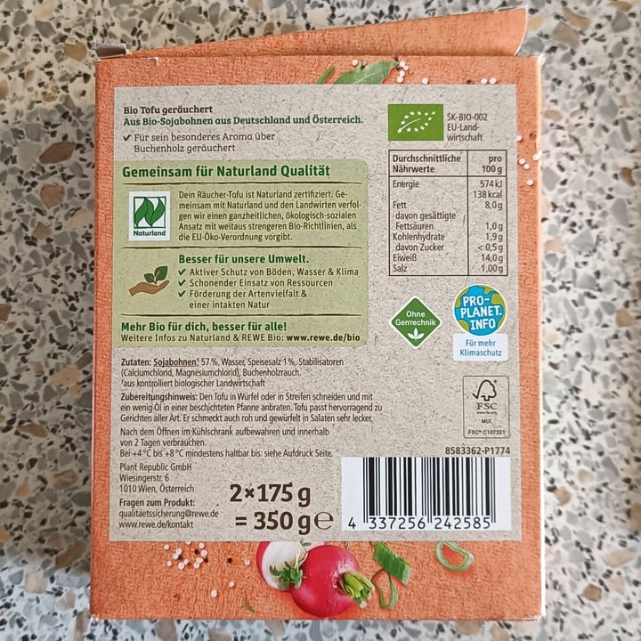photo of Rewe Bio Räucher-Tofu shared by @tartarinielisa on  24 Nov 2022 - review