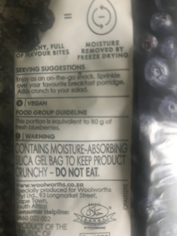 photo of Woolworths Food Freeze dried blueberries shared by @shanwels on  05 Dec 2019 - review