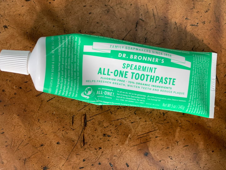 photo of Dr. Bronner's Toothpaste  spearmint shared by @jeremytheape on  01 May 2022 - review