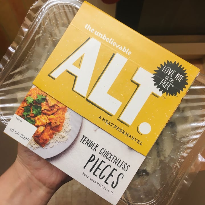 photo of The Unbelievable ALT. Tender chickenless pieces shared by @katelouisepowell on  16 Sep 2020 - review