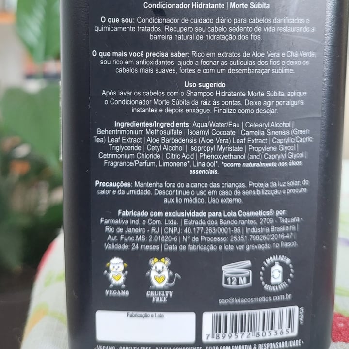 review photo of Lola Cosmetics Condicionador Morte Súbita shared by @elane on 08 May 2022 - review