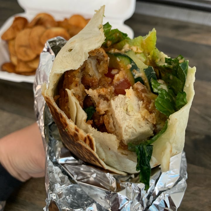 review photo of Zammy's Vegan Kitchen Buffalodie Fried Chick’n Wrap shared by @hmhughes on 30 Jun 2022 - review