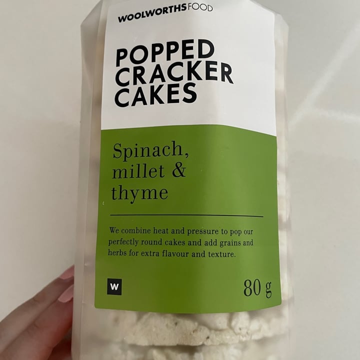 photo of Woolworths Food Popped Cracker Cakes With Spinach, Millet & Thyme shared by @sarahjeansa on  04 Sep 2021 - review