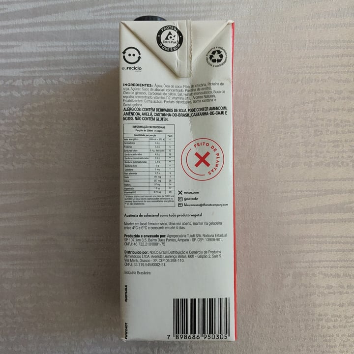 photo of NotCo Not Milk Integral shared by @acamilapires on  19 Jul 2021 - review