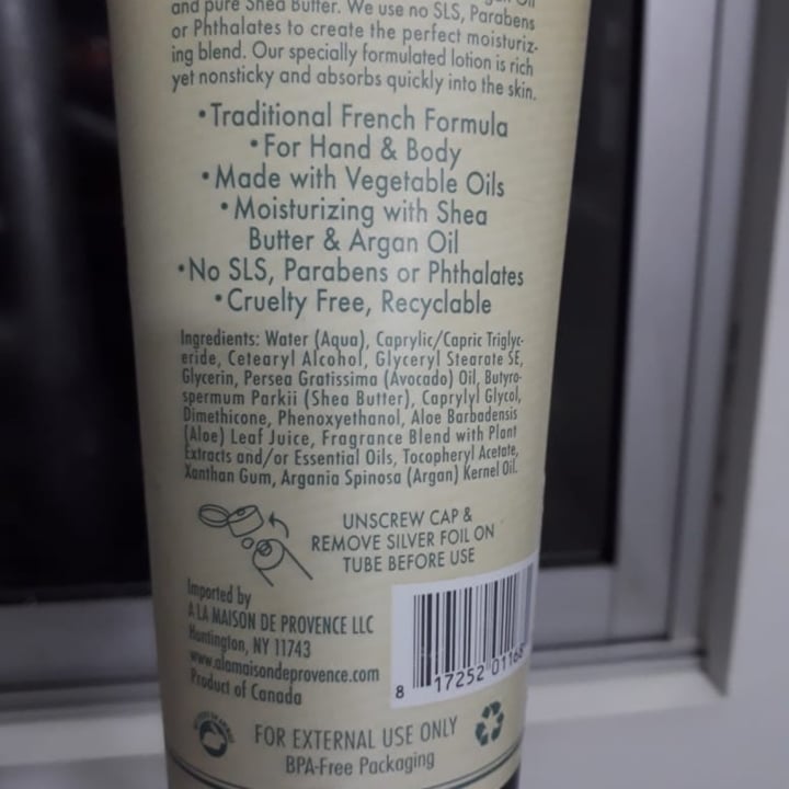 review photo of A La Maison de Provence Fresh sea salt hand and body lotion shared by @licerdrow on 05 Dec 2022 - review