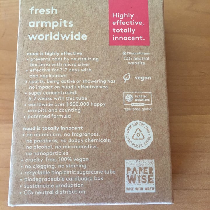 review photo of nuud Fresh Armpits Worldwide shared by @comocomervegetales on 09 Aug 2022 - review