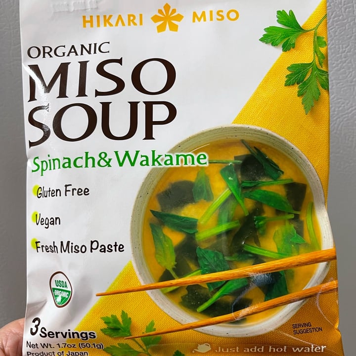 photo of Hikari Miso Organic miso soup - Spinach & Wakame shared by @triciaa on  29 May 2022 - review