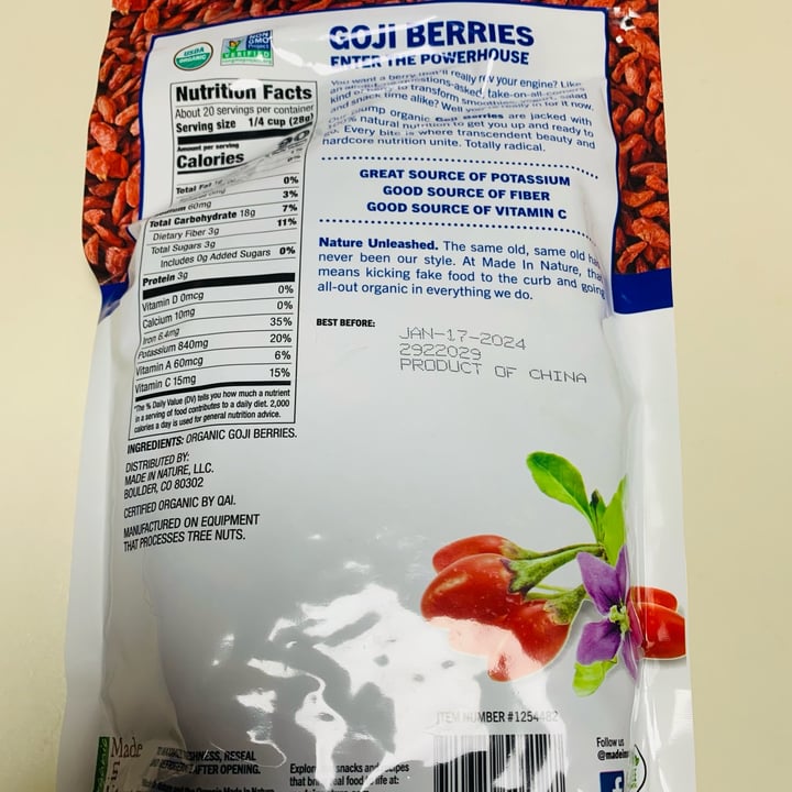 review photo of Made in Nature Goji Berries shared by @anthrowolfe on 04 Aug 2022 - review