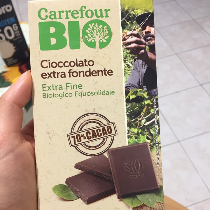 review photo of Carrefour Bio Cioccolato Extra Fondente Extra Fine shared by @veganpumpkin on 19 May 2022 - review