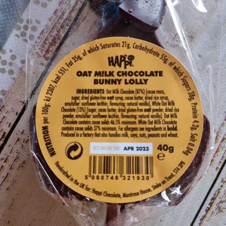 photo of Happi Oat Milk Chocolate Bunny Lolly shared by @francy82 on  29 May 2022 - review