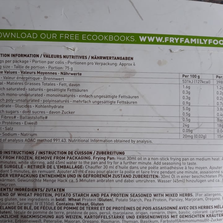 review photo of Fry's Family Food Pea Protein Mince shared by @chravex on 30 Nov 2020 - review