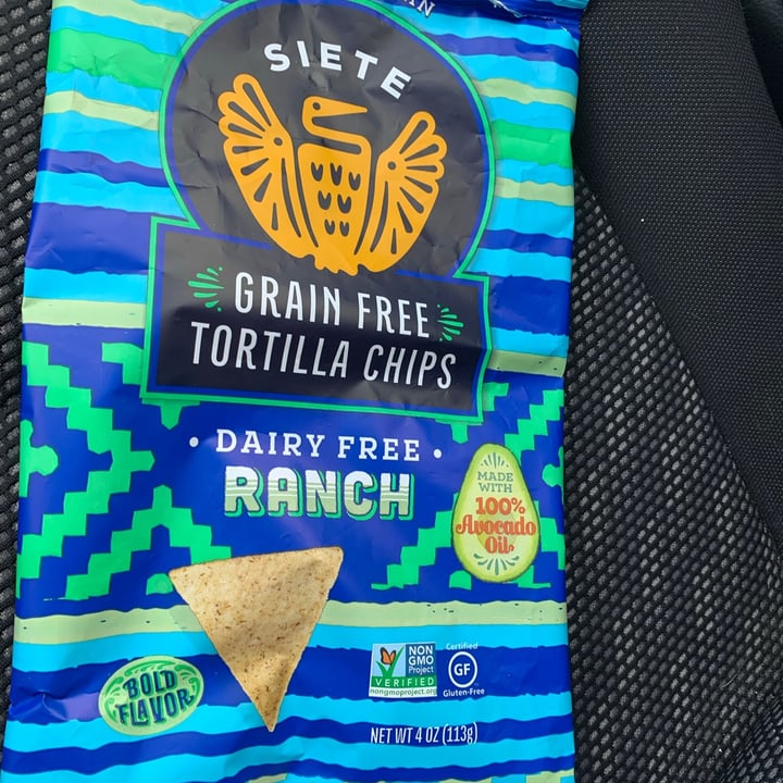 photo of Siete Family Foods Grain Free Tortilla Chips Dairy Free Ranch shared by @onehungryvegan on  02 Aug 2021 - review