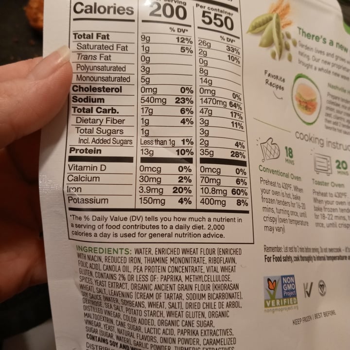 review photo of Gardein Nashville Hot Chick'n Tenders shared by @chipsicecream on 13 Mar 2021 - review