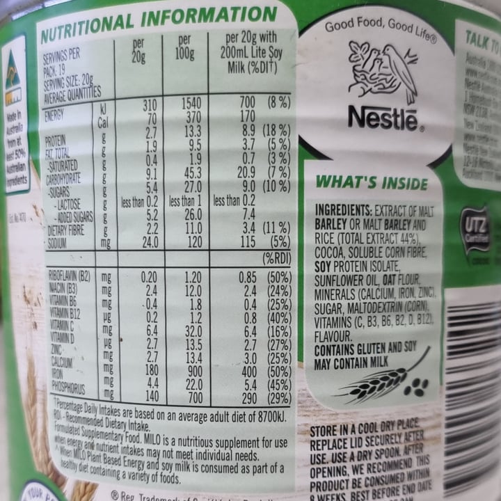 photo of Nestlé Plant Based Milo shared by @lanilouisem on  23 Jul 2021 - review