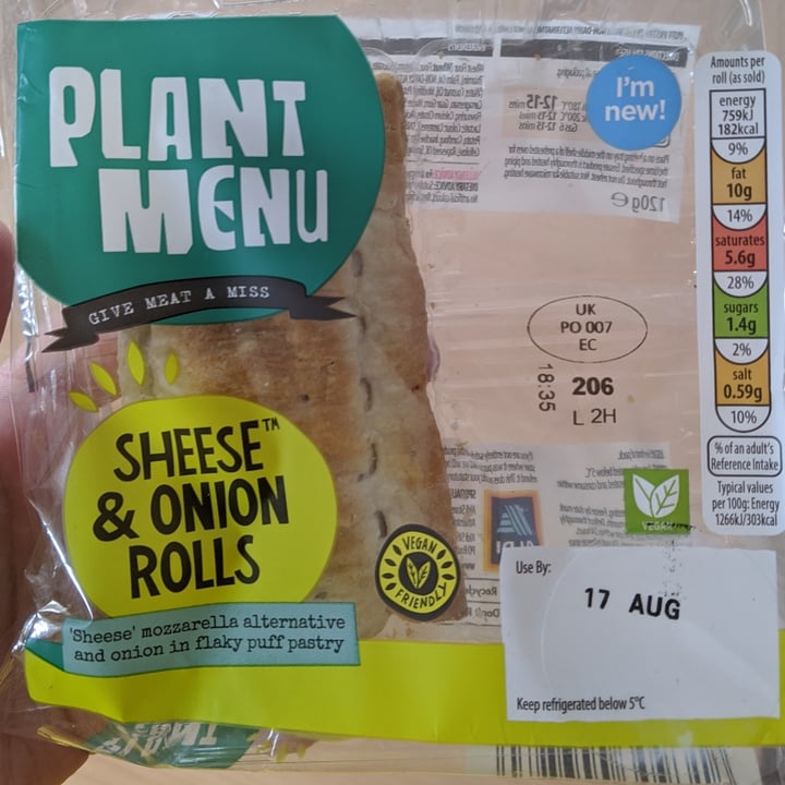 photo of Plant Menu Sheese & Onion Rolls shared by @bethany777 on  13 Aug 2020 - review