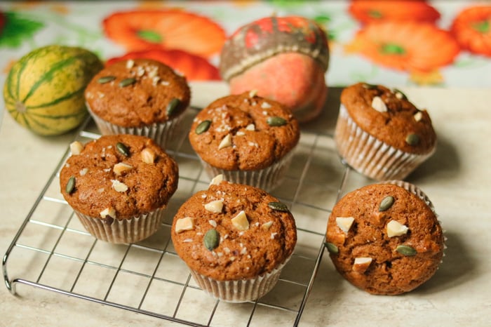 vegan spiced pumpkin muffin