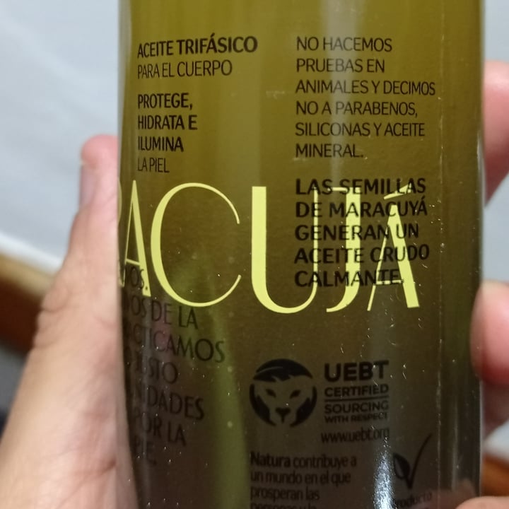 review photo of Natura Aceite Trifasico Maracuya shared by @miliforanimals on 04 Jul 2022 - review