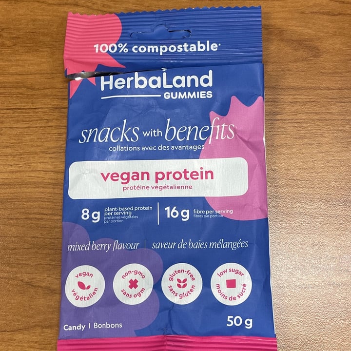 photo of HerbaLand Vegan Protein Gummies - Mixed Berries shared by @herbelo1 on  13 Dec 2022 - review