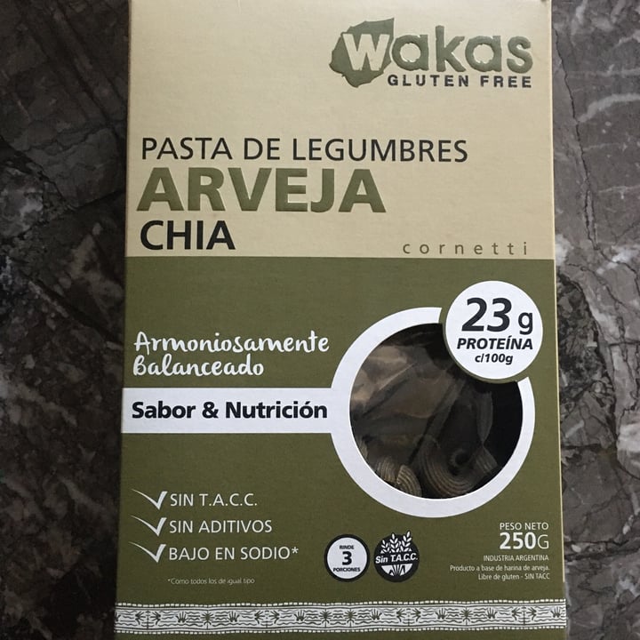 photo of Wakas Pasta de Legumbres Arvejas y Chia shared by @maryoca on  24 Jun 2021 - review