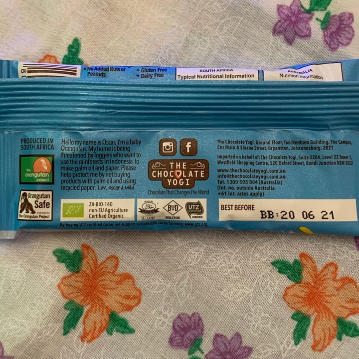 review photo of The Chocolate Yogi Oscar Mylk Chocolate shared by @wilmievdh97725 on 26 Oct 2020 - review