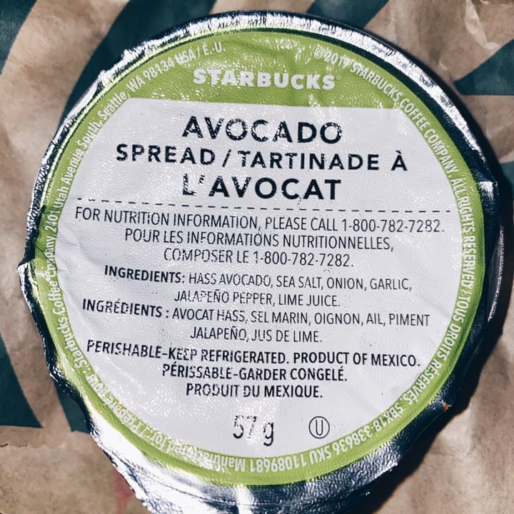 photo of Starbucks Avocado Spread shared by @lynnetomlinson on  20 Jan 2021 - review