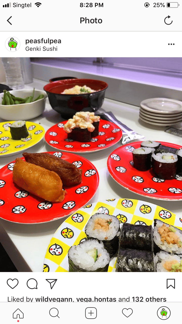 photo of Genki Sushi - Bugis+ Vegan sushi shared by @peasfulpea on  12 Jun 2018 - review