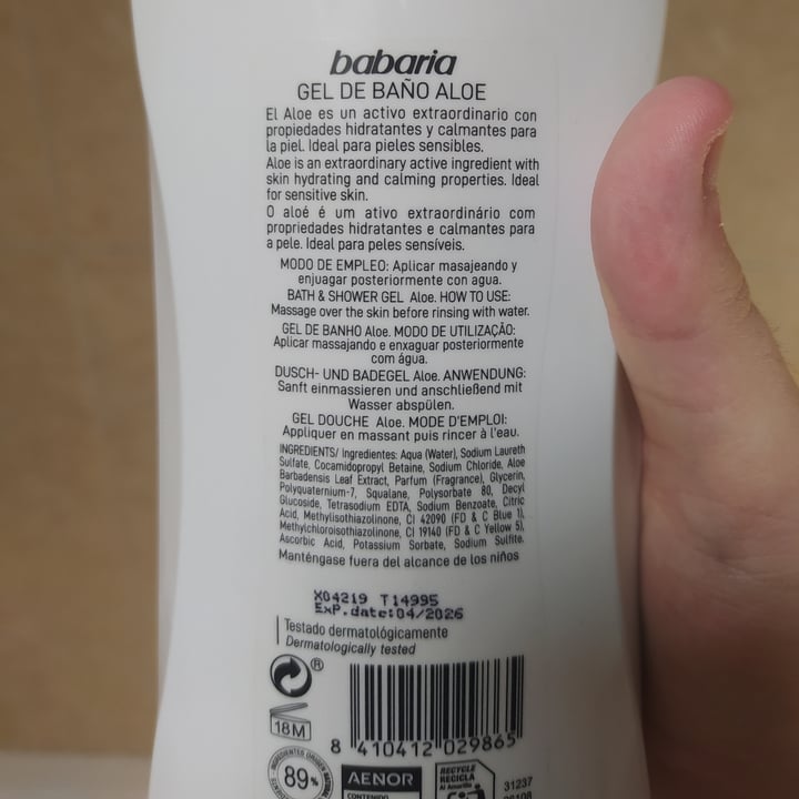 review photo of Babaria Gel de Baño Aloe shared by @oscarotin on 09 Mar 2022 - review