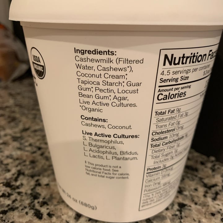 photo of Forager Project Cashewmilk Yogurt Unsweetened Plain shared by @friendlyvegan on  09 Dec 2022 - review