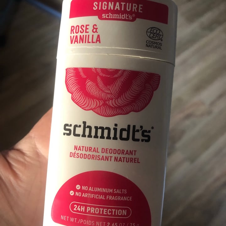 photo of Schmidt's Rose + Vanilla Deodorant stick shared by @darcee on  16 Jun 2021 - review