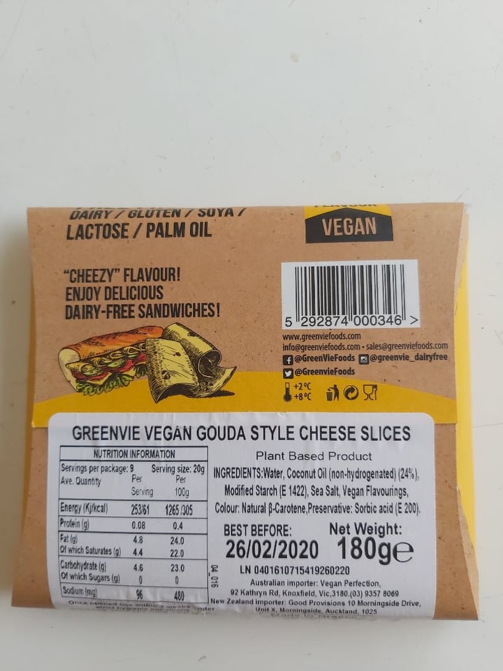 photo of GreenVie Foods Gouda Flavour shared by @carozeta on  29 Dec 2019 - review