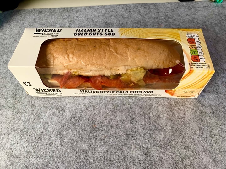 review photo of Wicked Italian style cold cut sub shared by @kayleigh-jade on 27 Jan 2020 - review