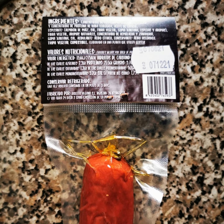 review photo of Rollito Vegano Sin Fuet Estilo Ahumado shared by @anascully on 06 Jul 2021 - review