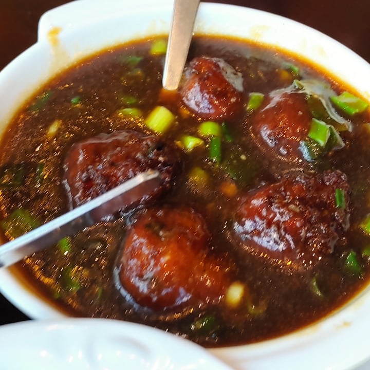 photo of Indigo Restaurant Leicester Vegetable Manchurian in sauce shared by @veganinjaa on  23 Apr 2022 - review