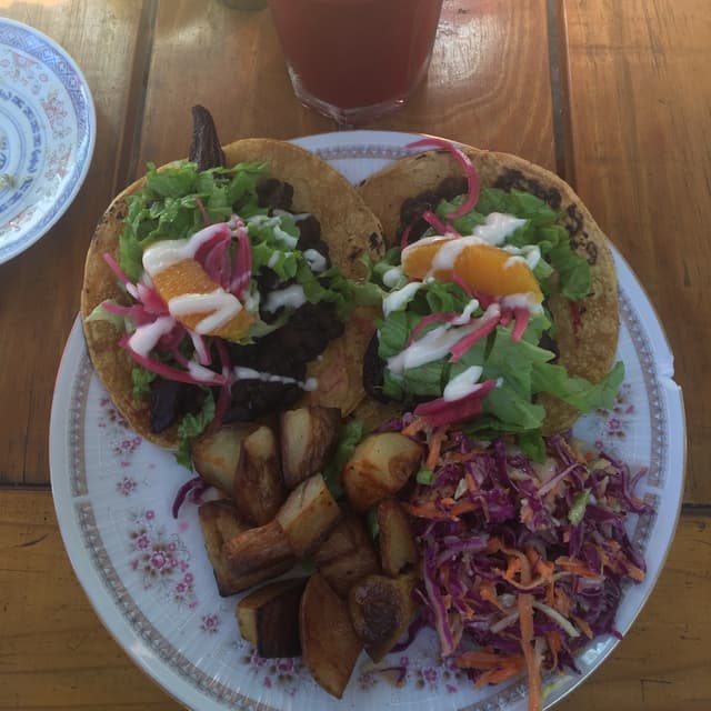 Photo of the dish “tacos de remolacha asada”