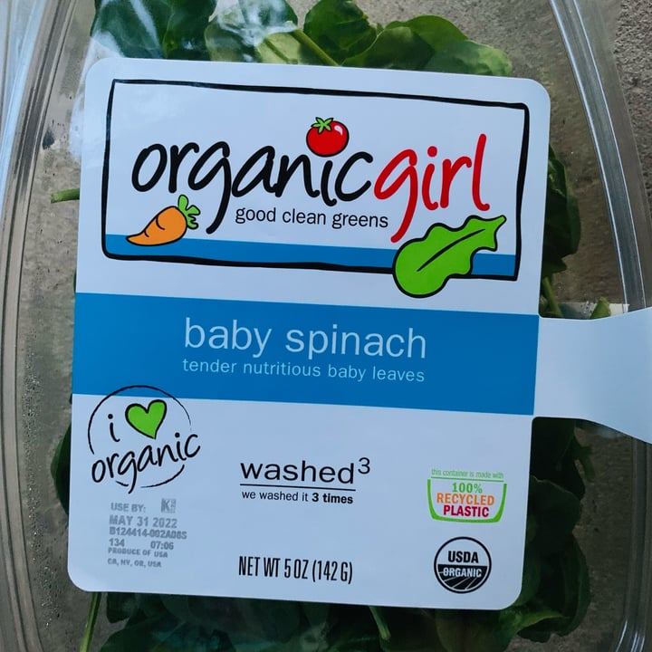 photo of Organic Girl Baby Spinach shared by @uplandspeaksanctuary on  29 May 2022 - review