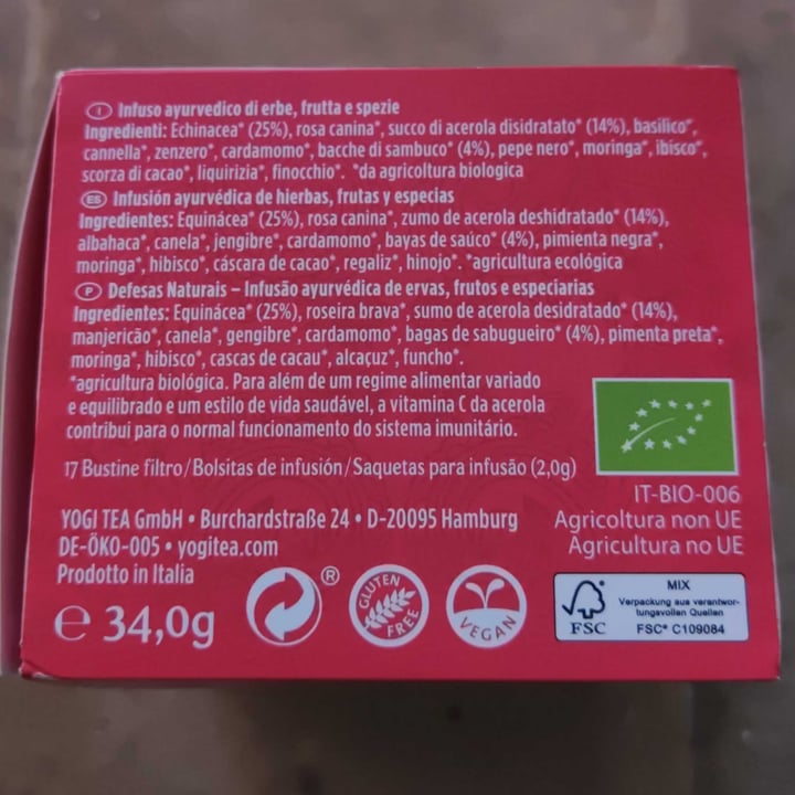 review photo of Yogi Tea Organic Defensas Naturales shared by @weyard on 23 Feb 2022 - review