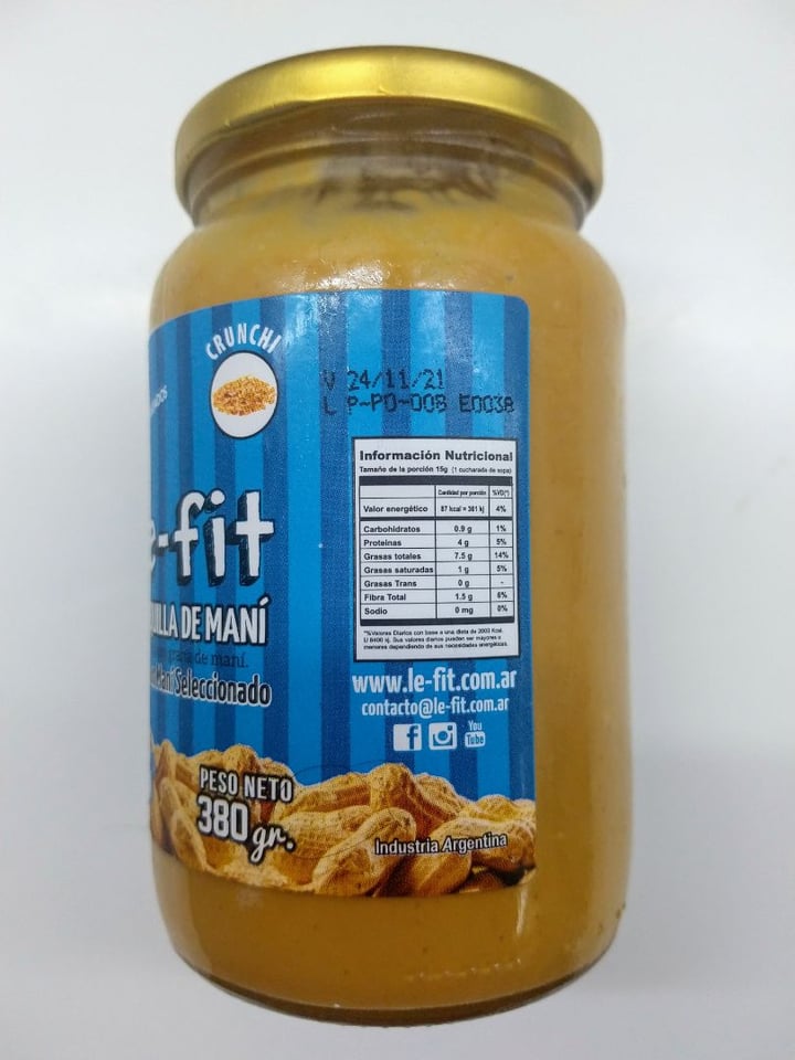 photo of Le-Fit Mantequilla De Maní Crunchy shared by @ma-ga on  06 Apr 2020 - review