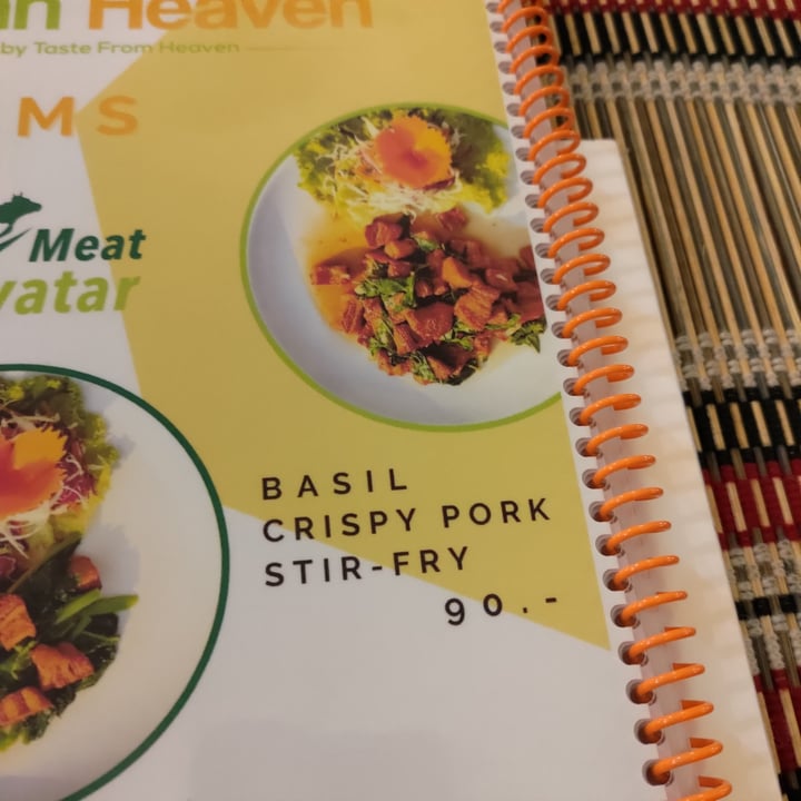 photo of Vegan Heaven Basil Crispy Pork Stir Fry shared by @stevenneoh on  28 Feb 2022 - review