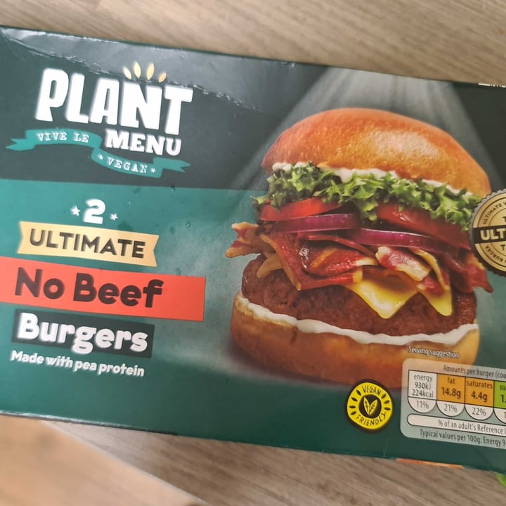 photo of Plant Menu 2 ultimate no beef burgers shared by @eabillion on  29 May 2022 - review