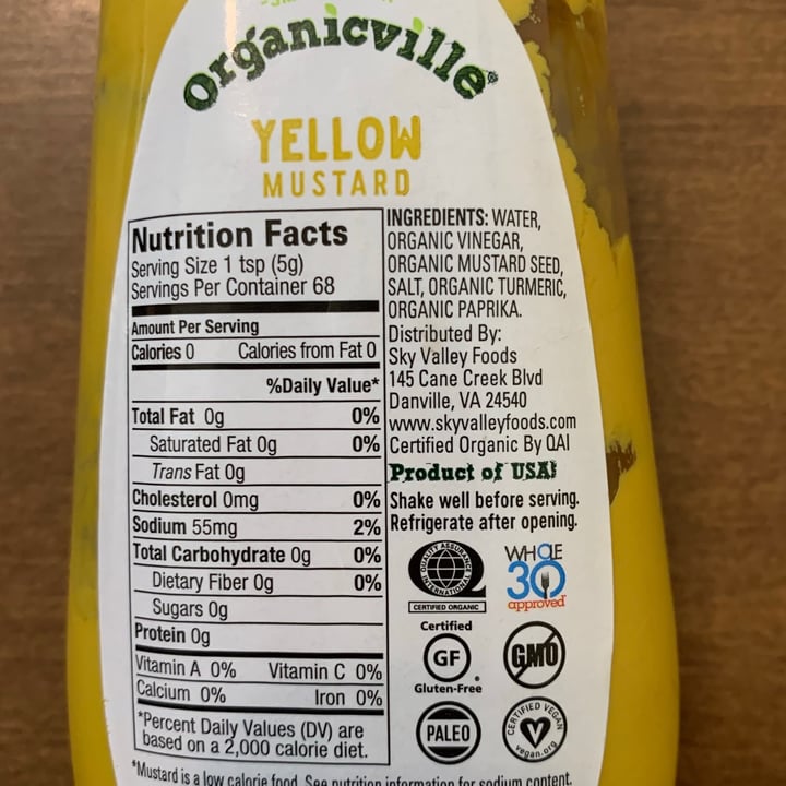 photo of Organicville Yellow mustard shared by @inkymycat on  29 Aug 2021 - review