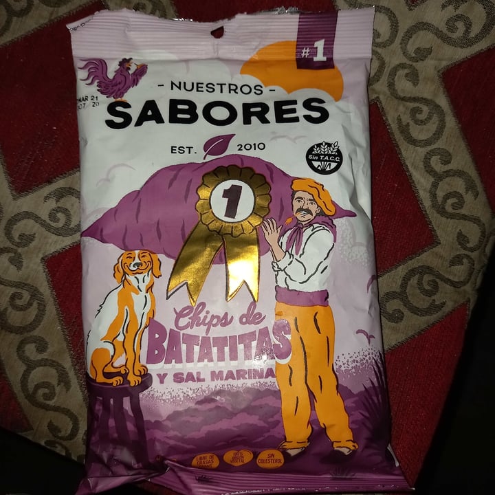 photo of Nuestros Sabores Chips De Batatitas Y Sal Marina shared by @leleevegan on  20 Feb 2021 - review