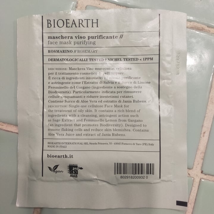review photo of Bioearth maschera viso purificante shared by @bibi20 on 19 May 2022 - review