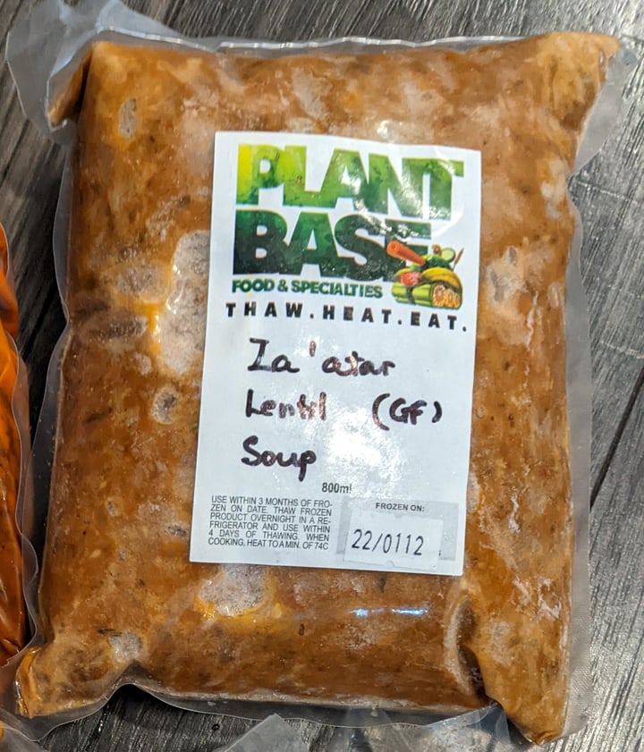 photo of PlantBase Food & Natural Products Za’atar Lentil Soup shared by @lcaro on  22 May 2022 - review
