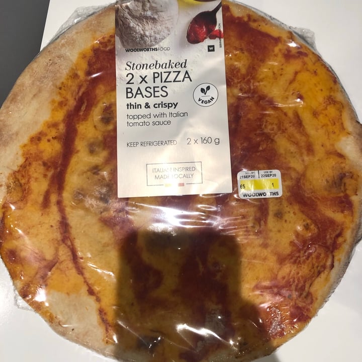 photo of Woolworths Food Stonebaked Pizza Bases shared by @tazzwaite on  21 Sep 2020 - review