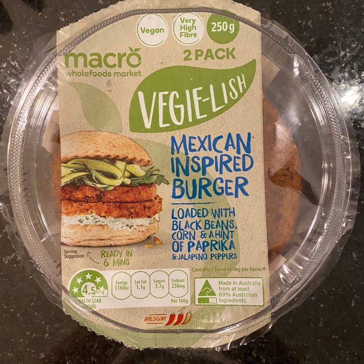 photo of Macro Wholefoods Market Vegie-lish Mexican Inspired Burger shared by @moniquecourtney on  06 Jul 2020 - review