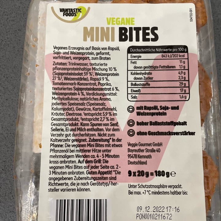 photo of Vantastic Foods Vegane Mini Bites shared by @julyn on  04 Dec 2022 - review