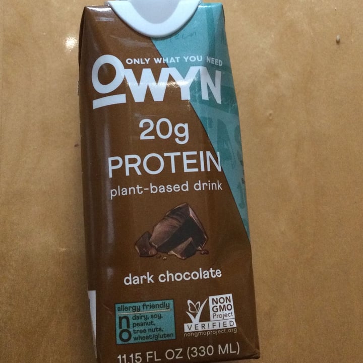 photo of OWYN Protein Drink Dark Chocolate shared by @janetisvegan on  06 Mar 2022 - review